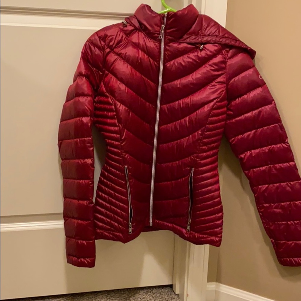 Calvin Klein red puffer coat